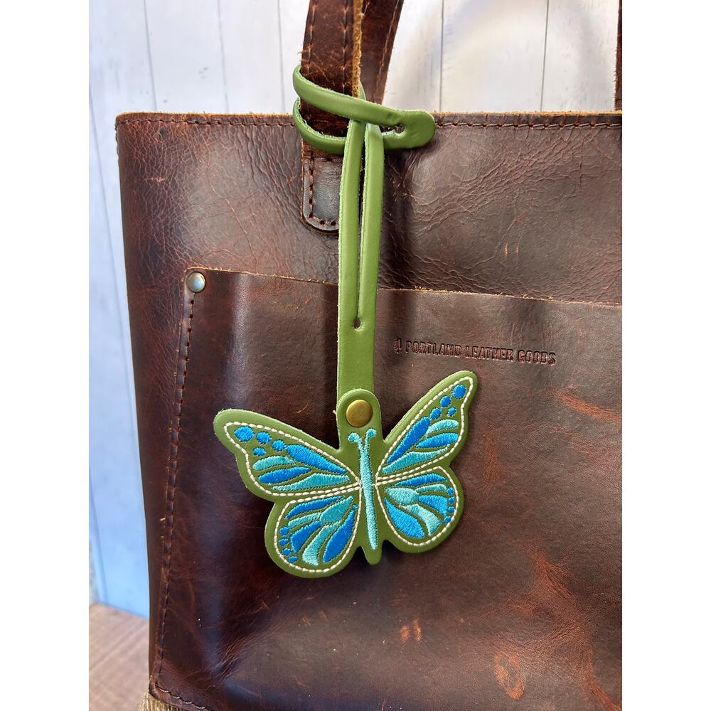 CACTUS Portland Leather Butterfly Charm Green Butterfly Monarca Charm NEW!